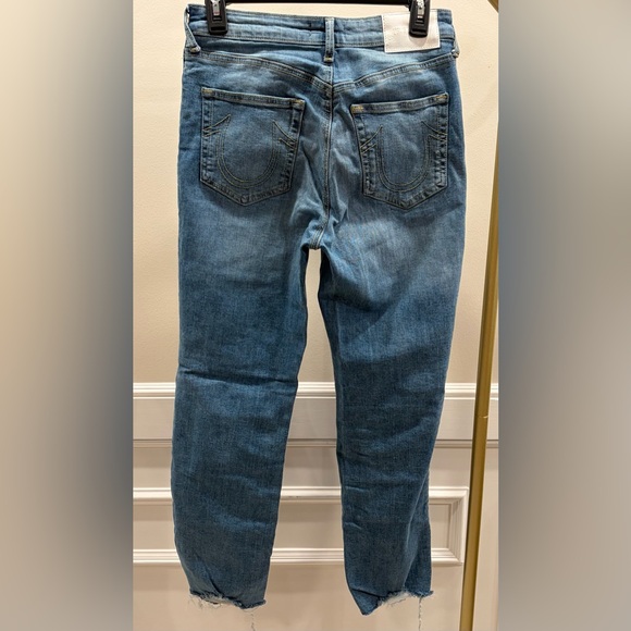 True Religion Starr Mid Rise Cropped Straight Bite Out Women's Jeans Size 28 - Picture 3 of 14